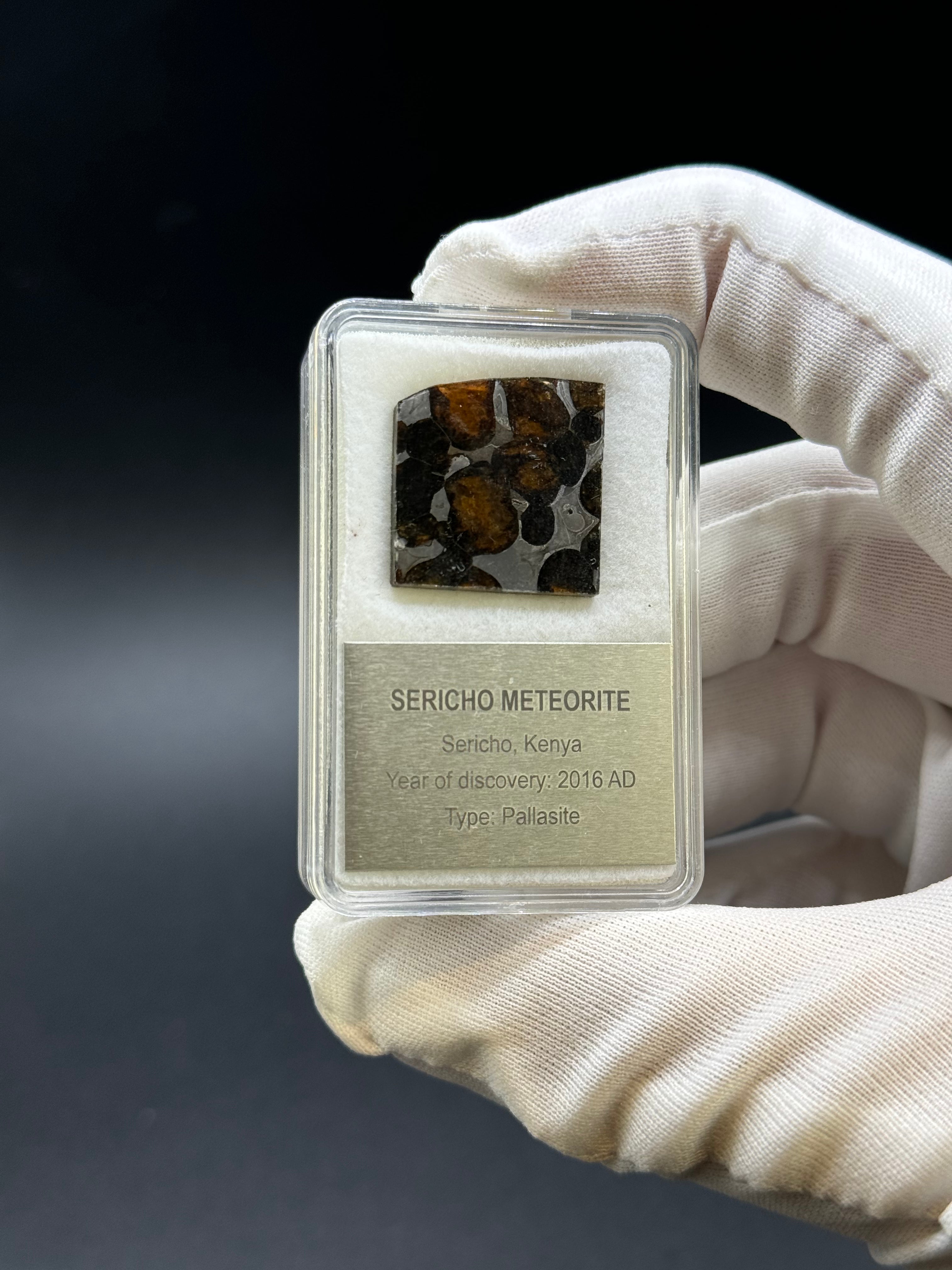 SERICHO METEORITE, KENYA. DISPLAY BOX. 3,4 GRAMS.