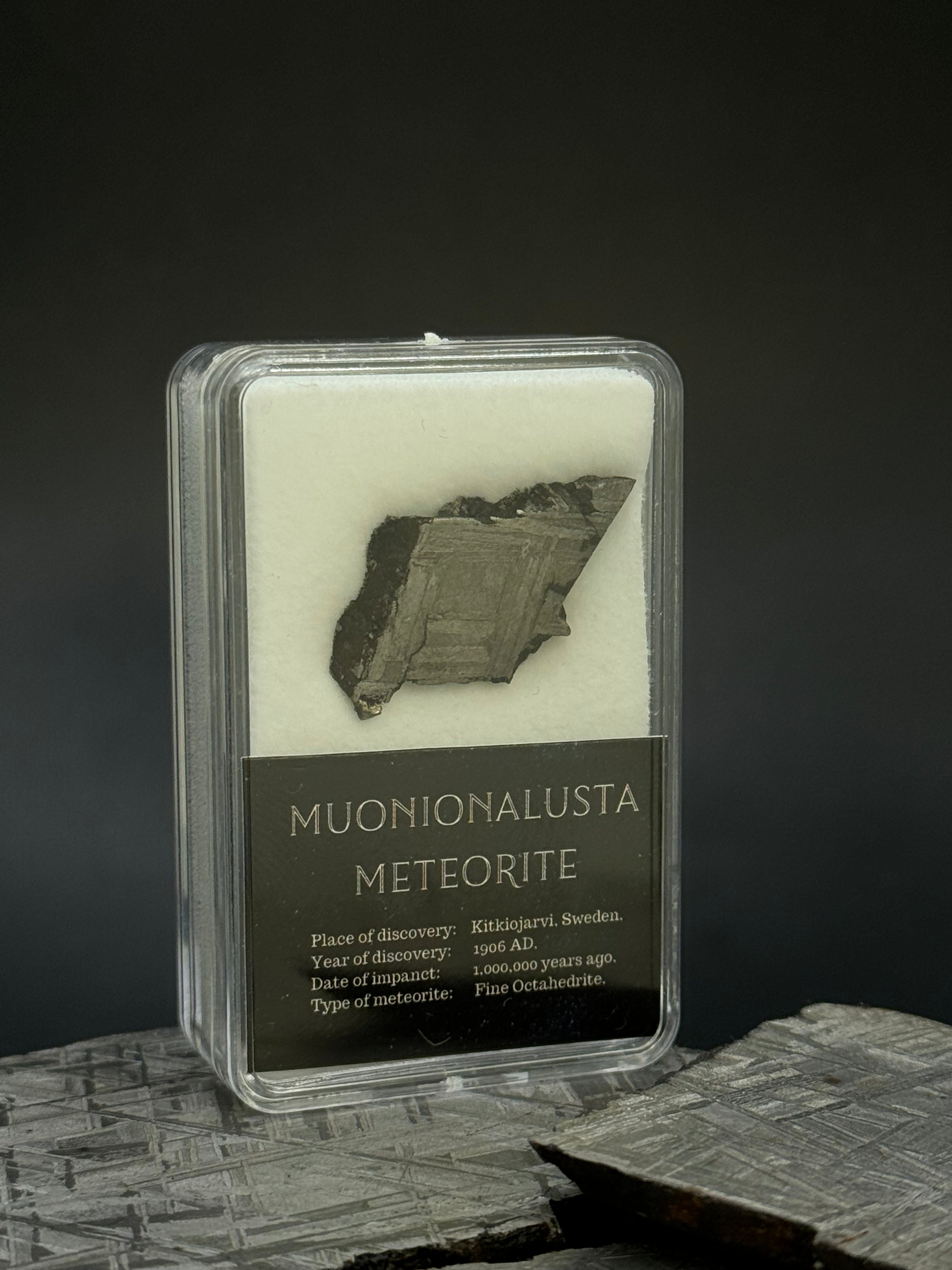 Muonionalusta meteorite, Sweden. 4.1 grams.