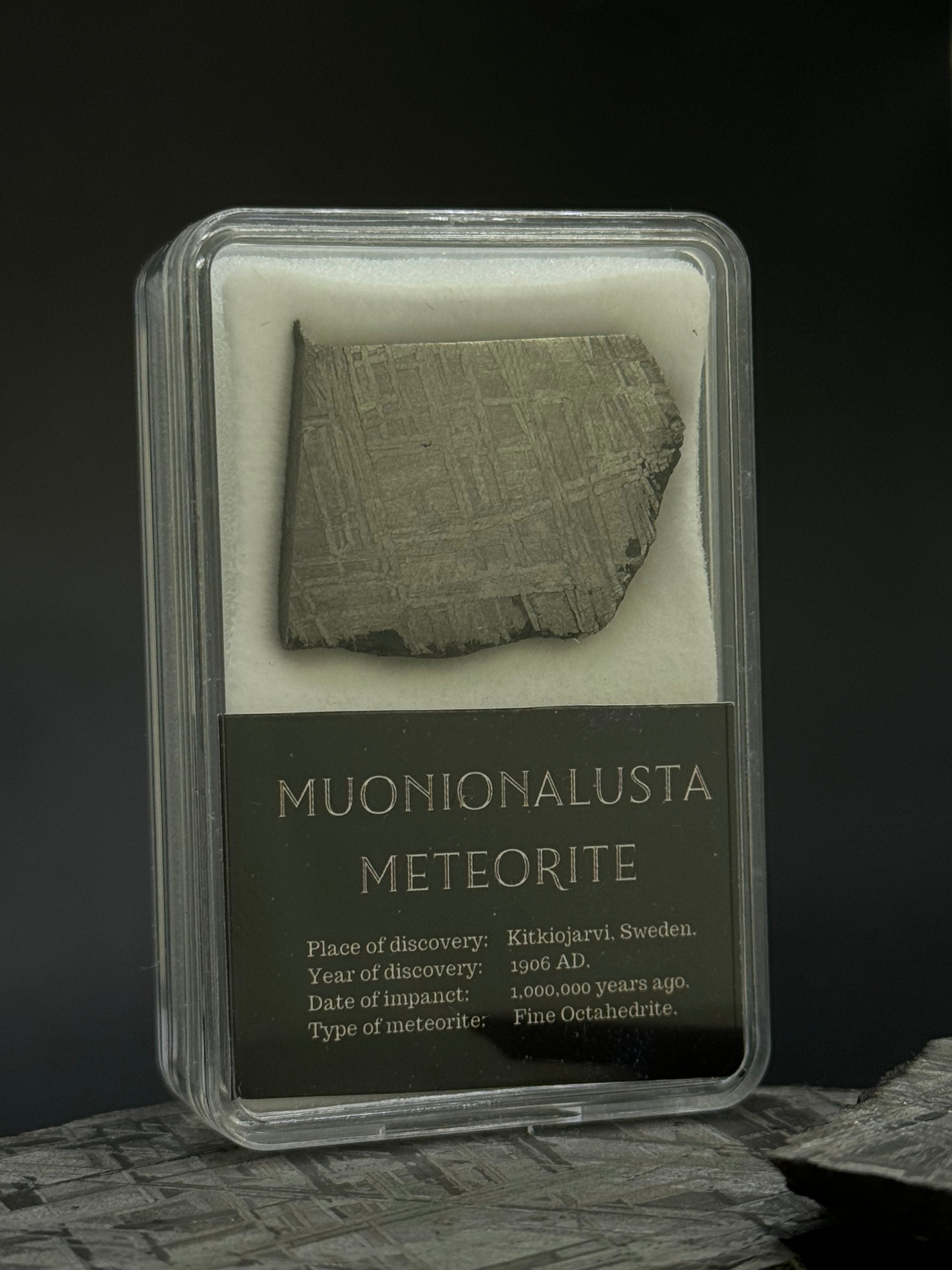 Muonionalusta meteorite, Sweden. 11.09 grams.