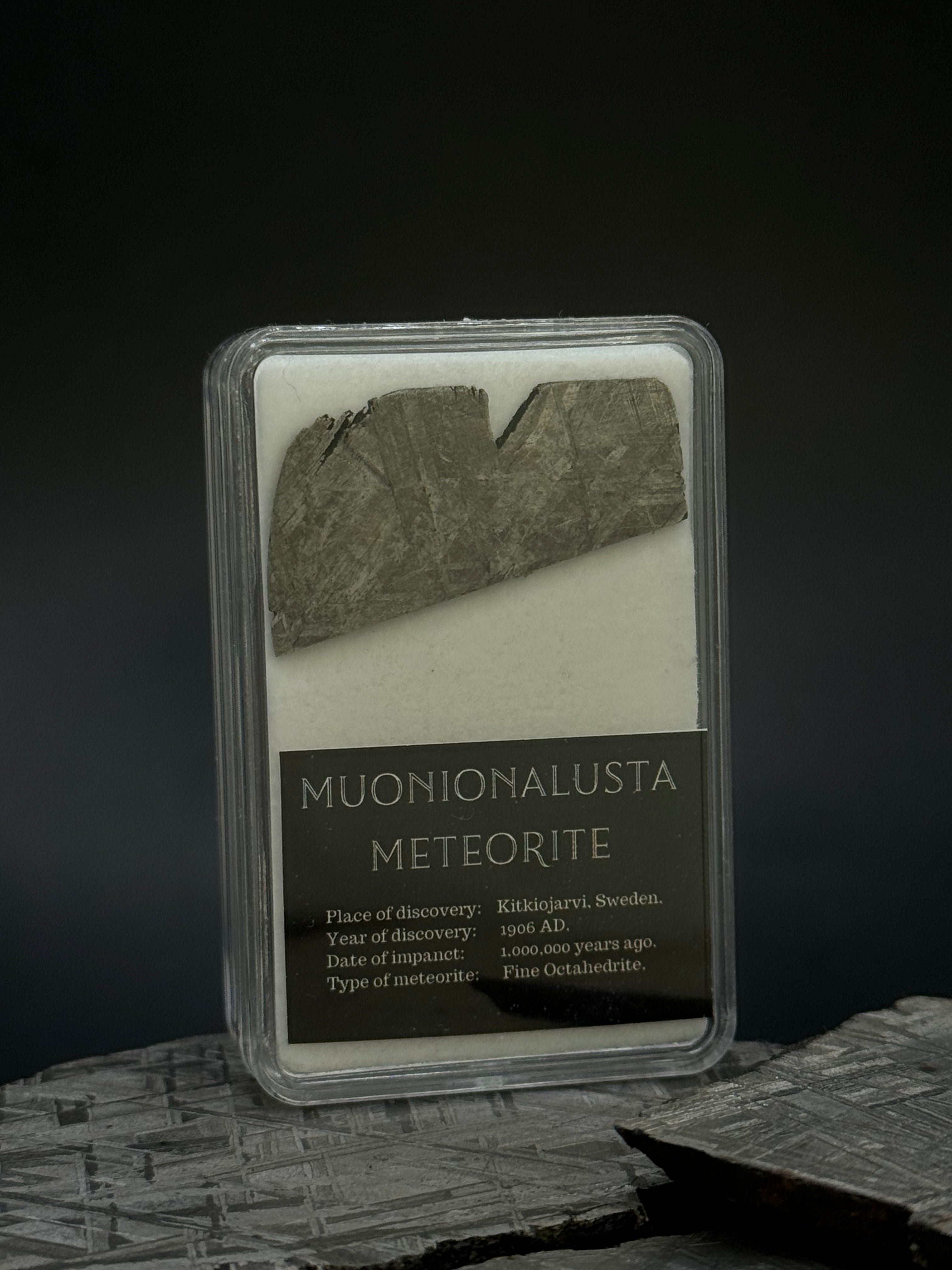 Muonionalusta meteorite, Sweden. 4.1 grams.