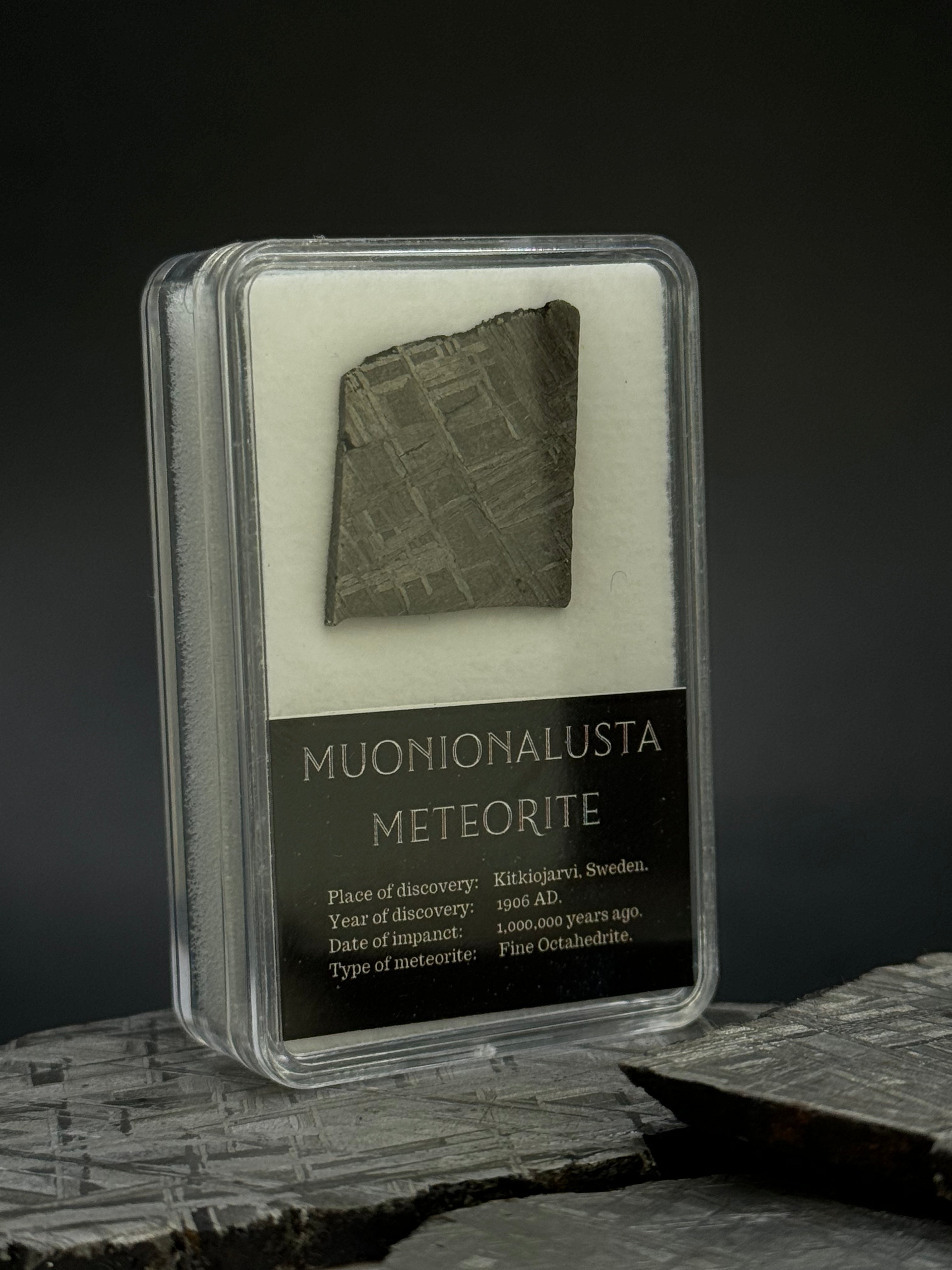 Muonionalusta meteorite, Sweden. 3.48 grams.