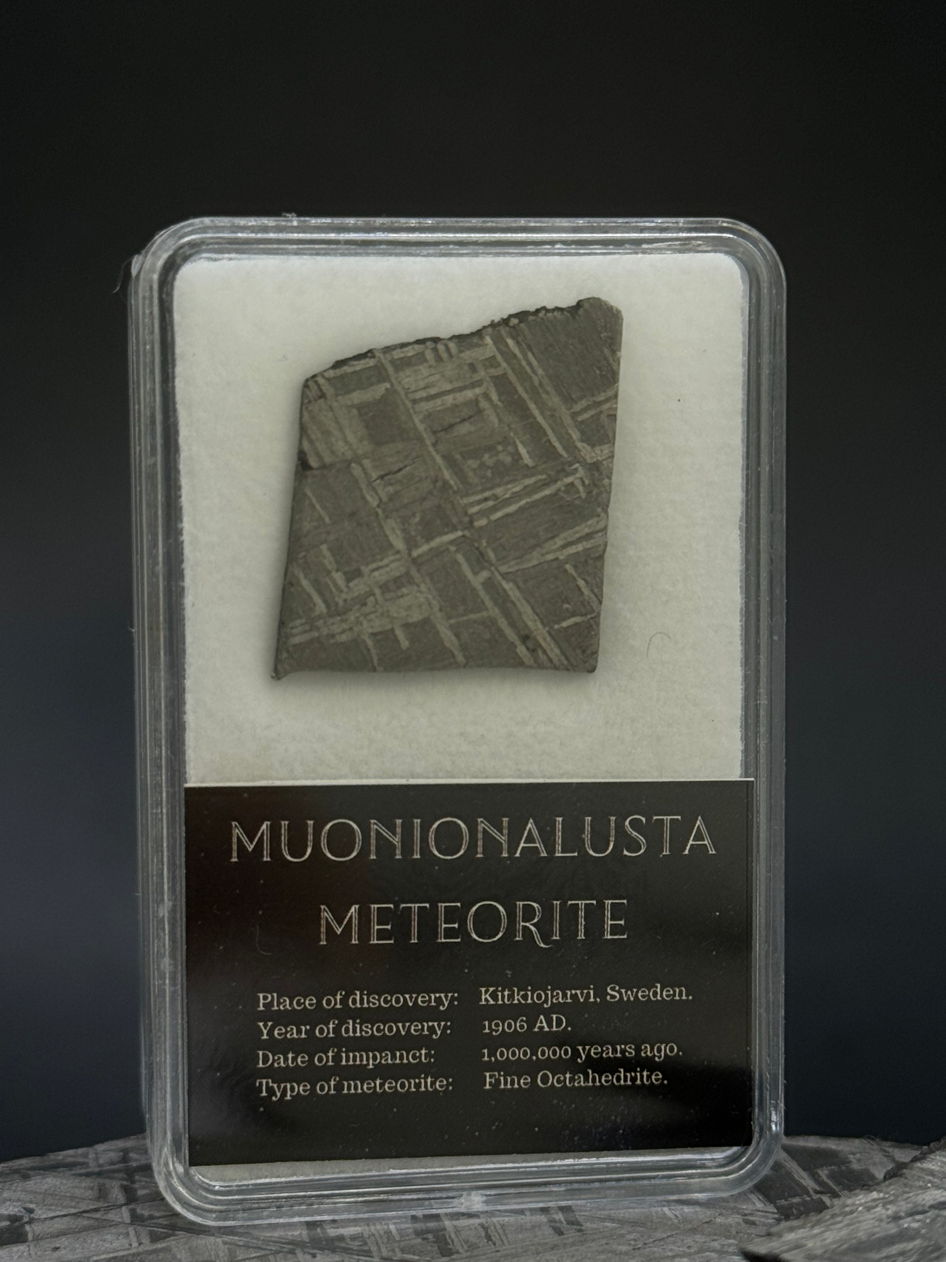 Muonionalusta meteorite, Sweden. 3.48 grams.