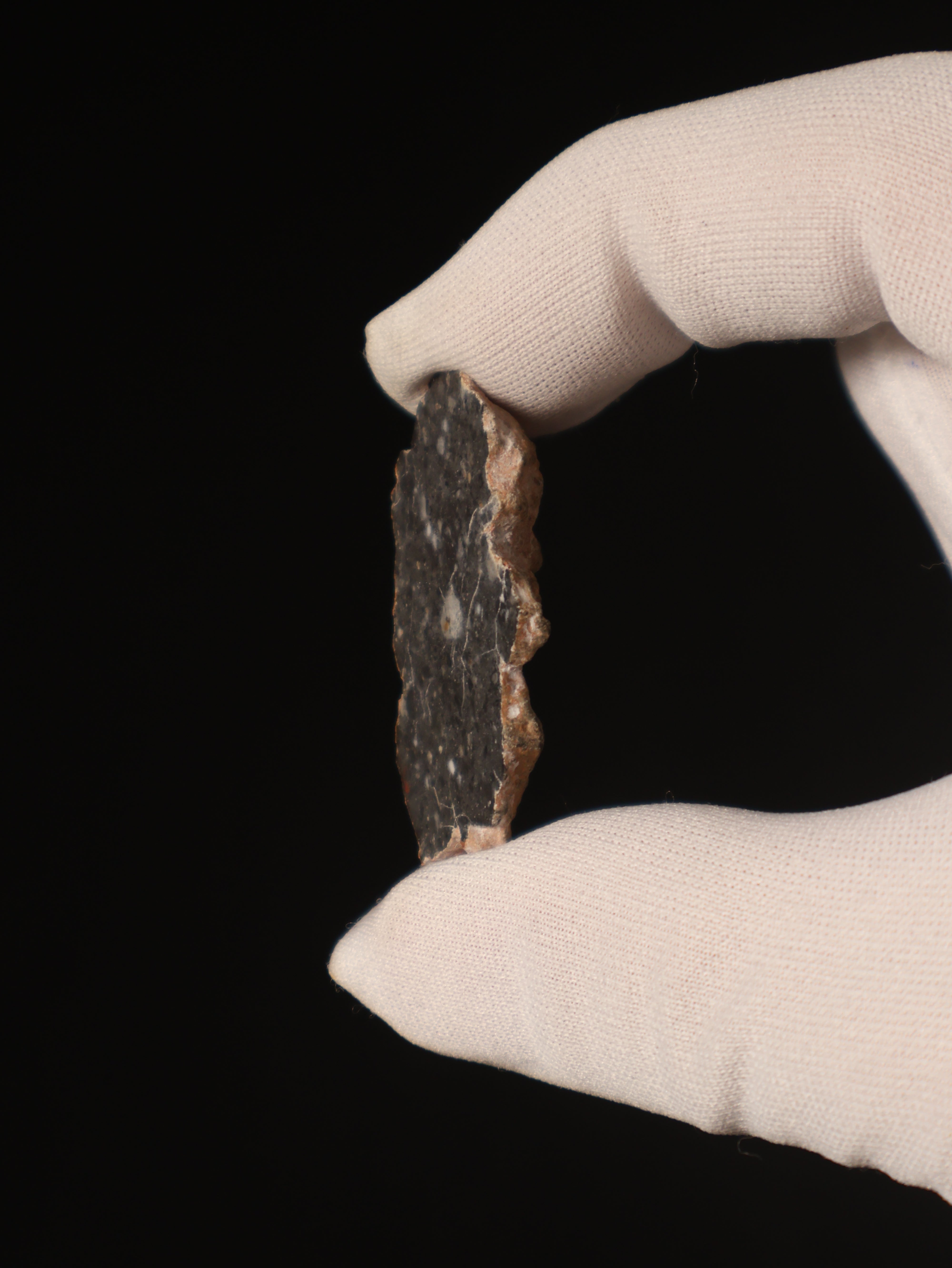 Lunar meteorite, Bechar 003, Algeria. 8,17 grams end-cut.