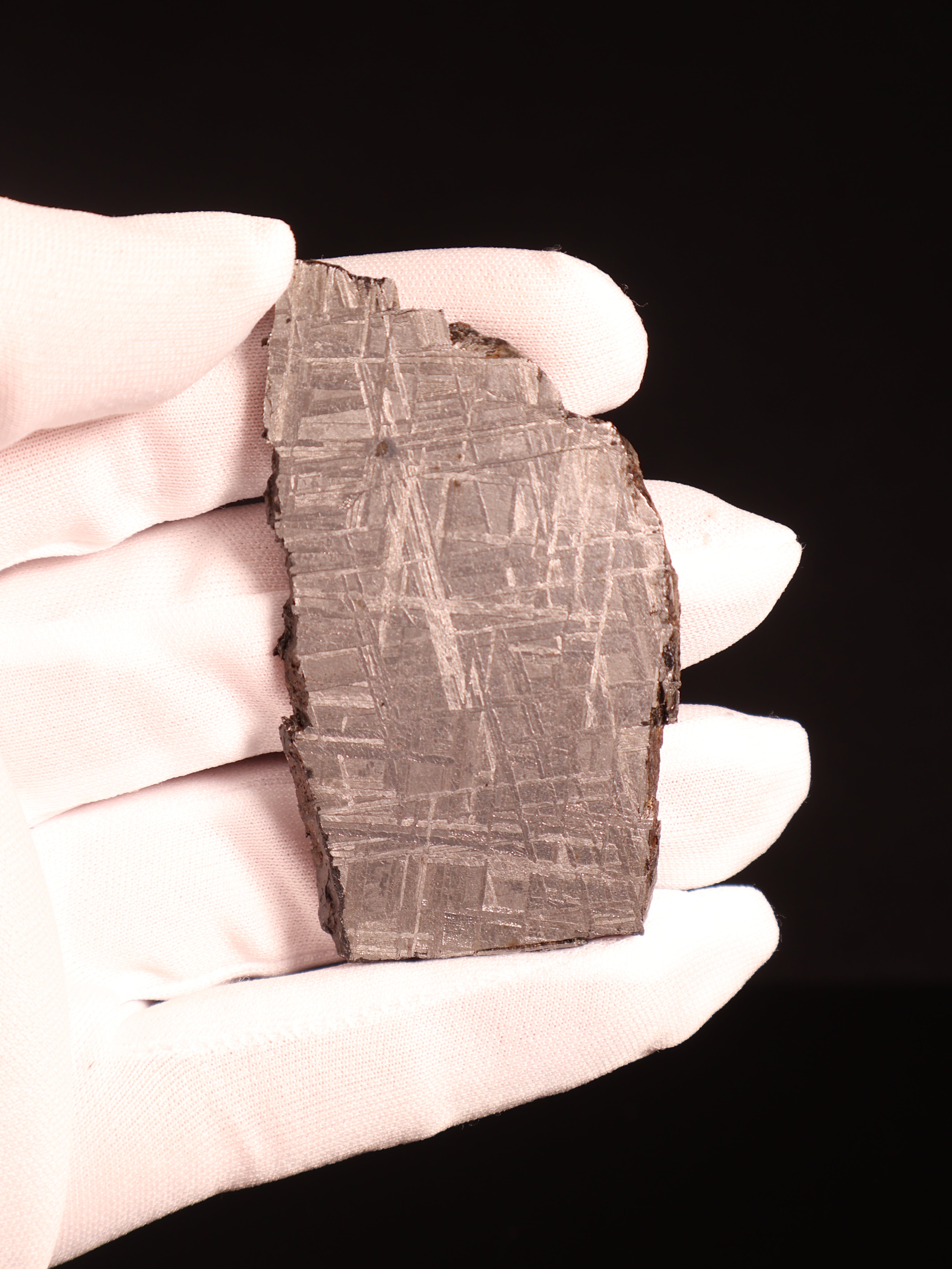 Muonionalusta Meteorite, Sweden. 56.13 grams slice.