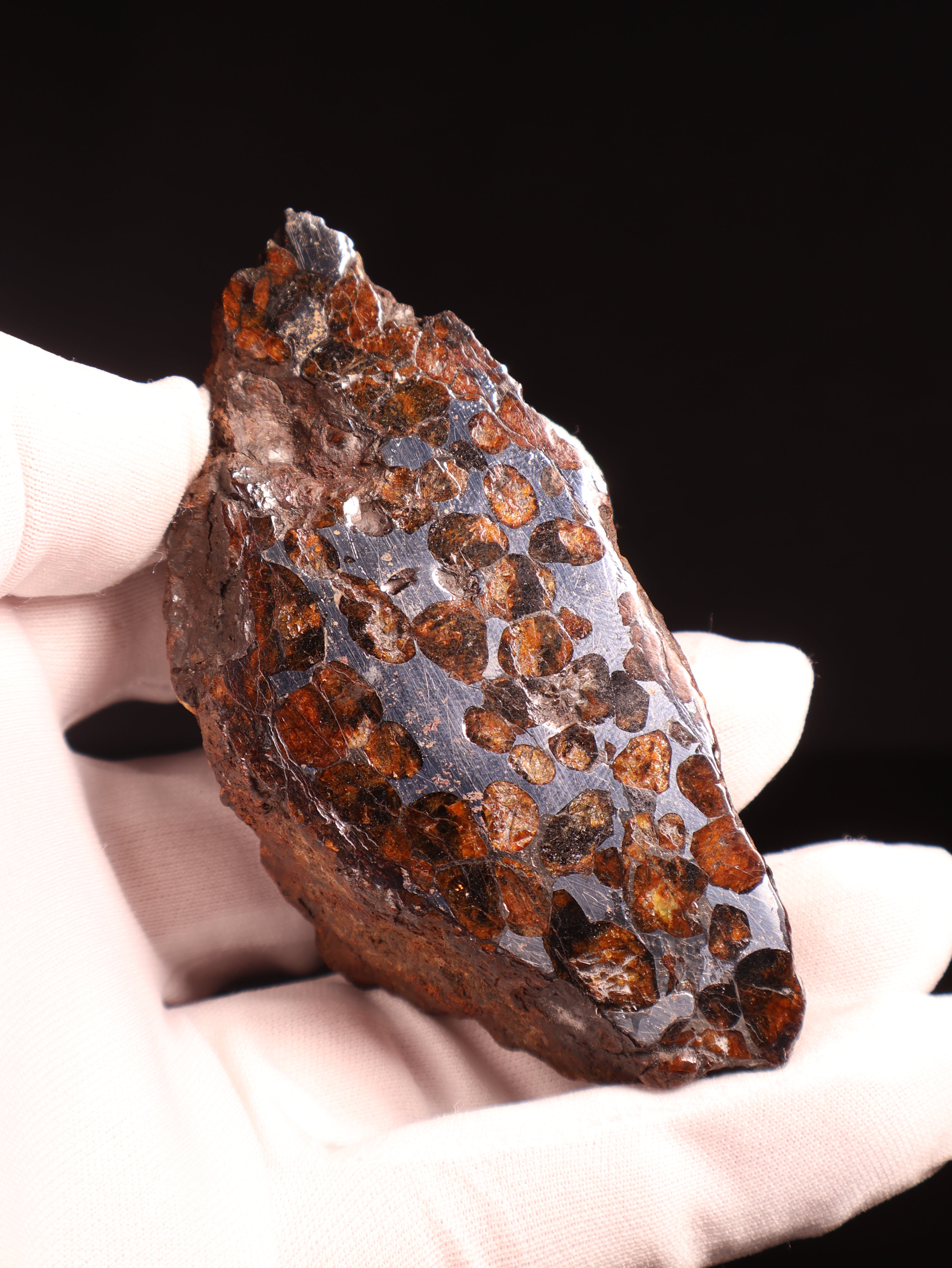 SERICHO PALLASITE METEORITE, KENYA. 180.4 GRAMS END-CUT.