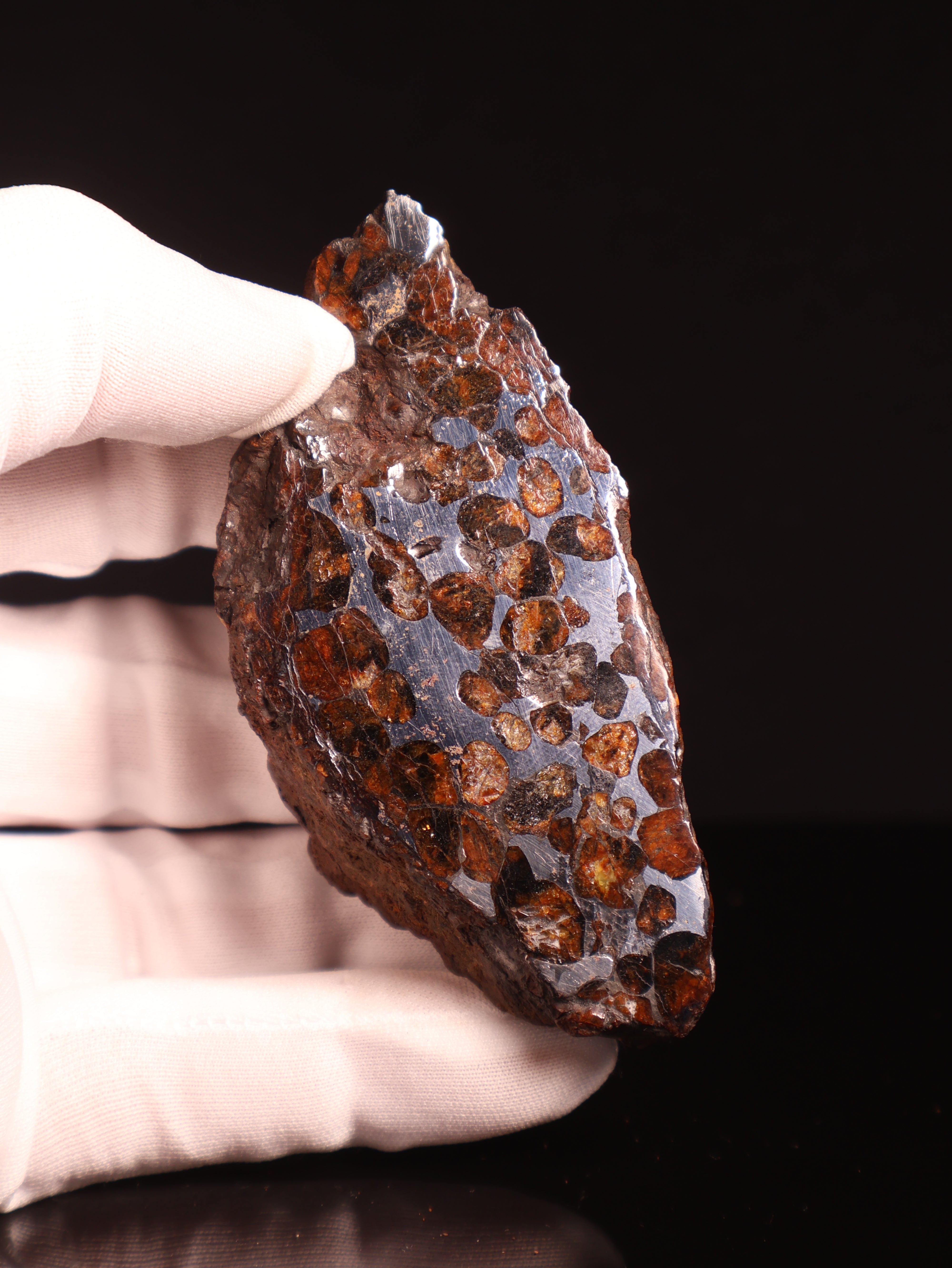 SERICHO PALLASITE METEORITE, KENYA. 180.4 GRAMS END-CUT.