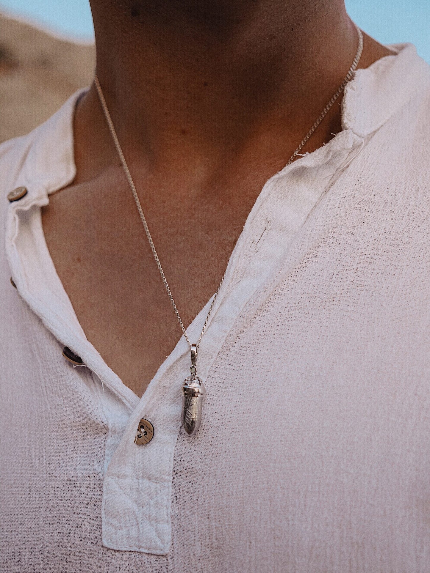 Muonionalusta meteorite pendant "Bullet"