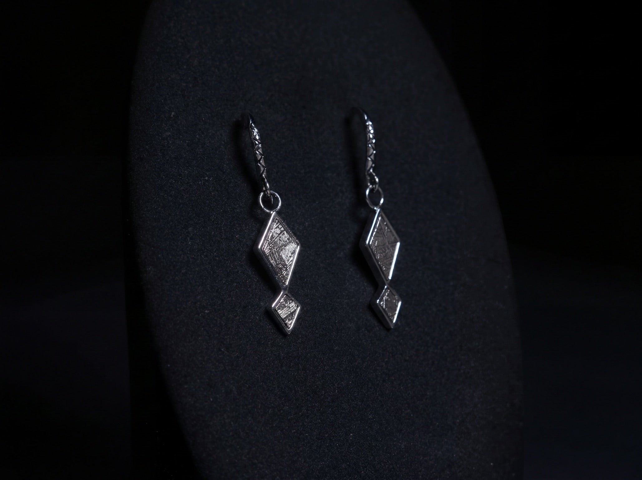 Nebula Earrings with Muonionalusta meteorite and siver 925