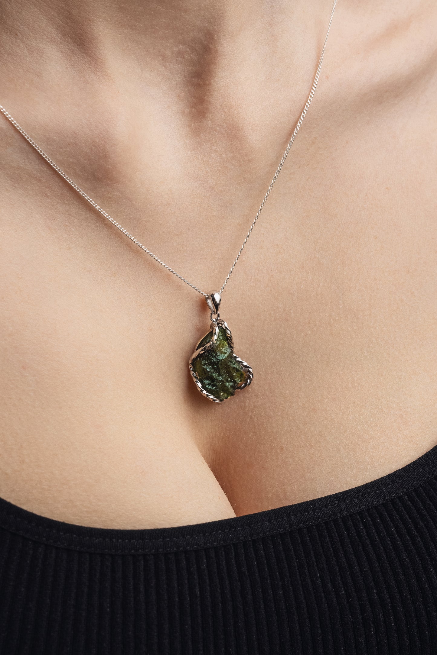 Raw Moldavite pendant