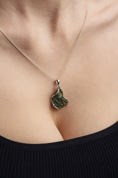 Raw Moldavite pendant