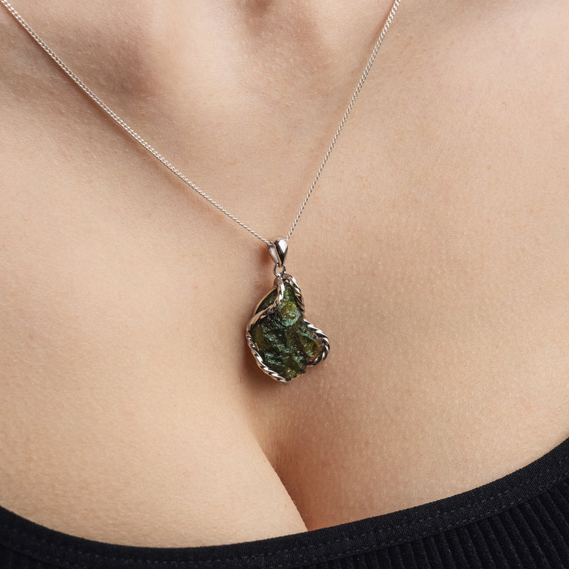 Raw Moldavite pendant