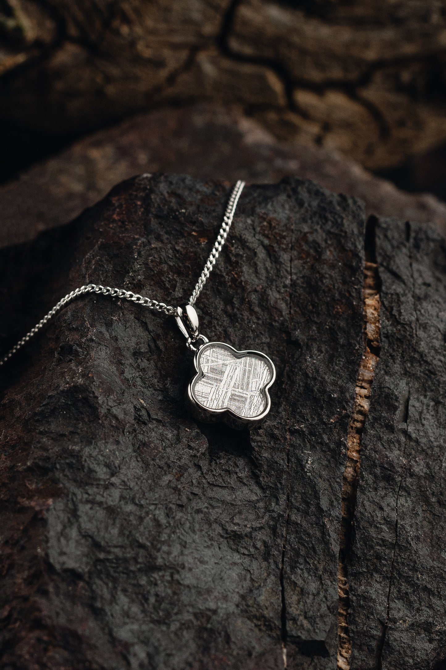 Meteorite Clover pendant
