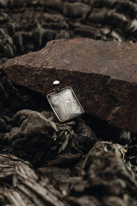 Rectangle pendant of Muonionalusta meteorite