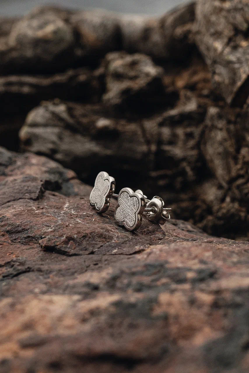 Muonionalusta Meteorite Clover earrings