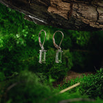 Facetated Moldavite long earrings