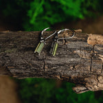 Facetated Moldavite long earrings