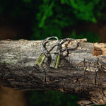 Facetated Moldavite long earrings