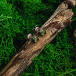 Facetated Moldavite stud earrings