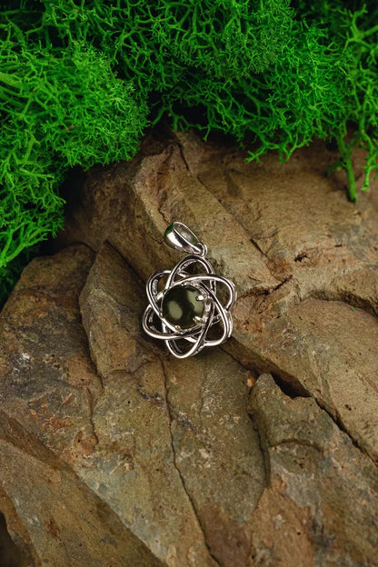 Moldavite Orbit pendant